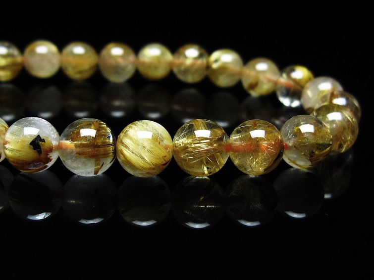 ◯ルチル　ルチルタイチンクォーツ　　12000→9200 ルチルクォーツ ブレスレット 7mm タイチンルチル ブレスレット メール