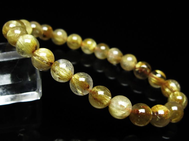 ルチルクォーツ ブレスレット 7mm タイチンルチル ブレスレット メール便可 [M便 1/10] 111-49215