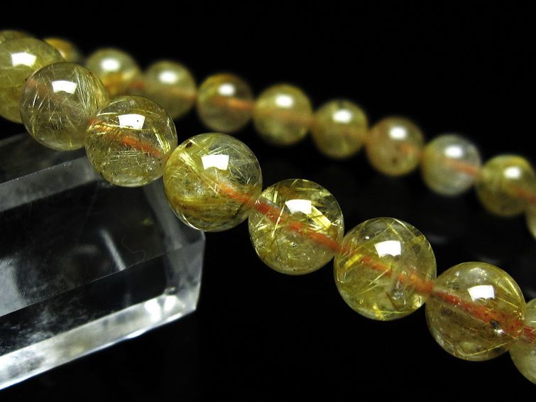 ルチルクォーツ ブレスレット 8mm タイチンルチル ブレスレット メール便可 [M便 1/10] 111-49216 [sold out]