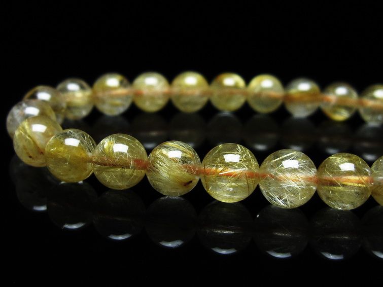ルチルクォーツ ブレスレット 7mm タイチンルチル ブレスレット メール便可 [M便 1/10] 111-49219[sold out]