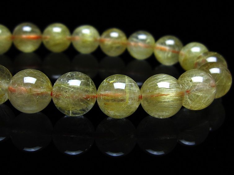 ルチルクォーツ ブレスレット 10mm タイチンルチル ブレスレット メール便可 [M便 1/10] 111-49224 [sold out]