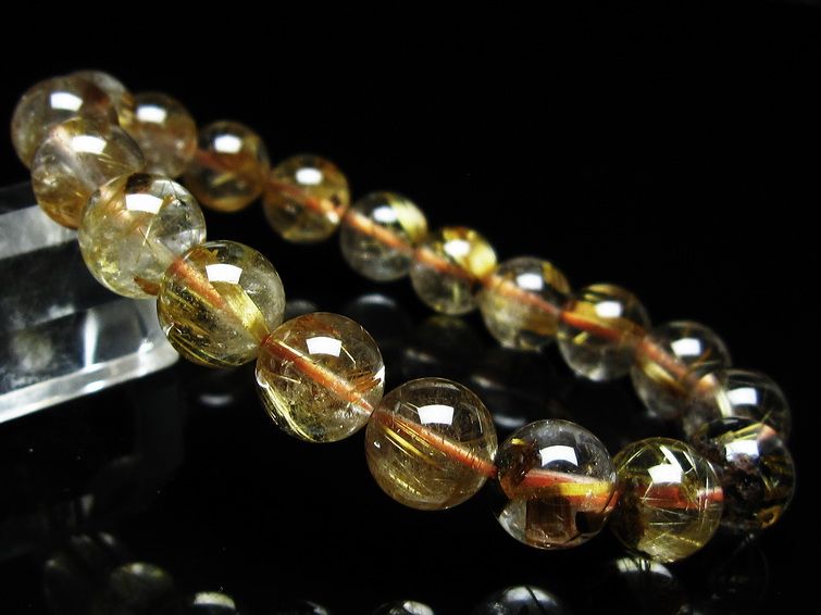 ルチルクォーツ ブレスレット 10mm タイチンルチル ブレスレット メール便可 [M便 1/10] 111-49225 [sold out]
