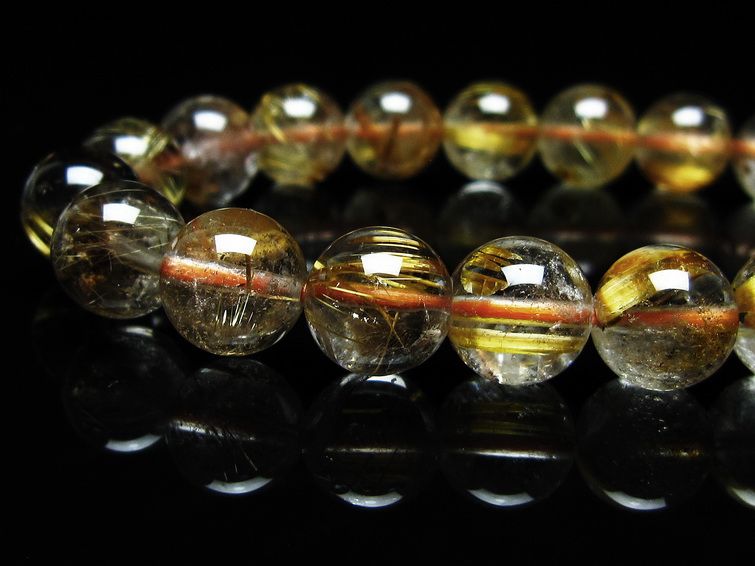 ルチルクォーツ ブレスレット 10mm タイチンルチル ブレスレット メール便可 [M便 1/10] 111-49225 [sold out]