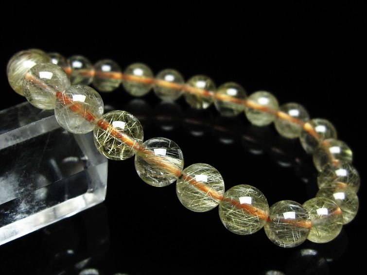 ルチルクォーツ ブレスレット 8mm タイチンルチル ブレスレット メール便可 [M便 1/10] 111-49228 [sold out]