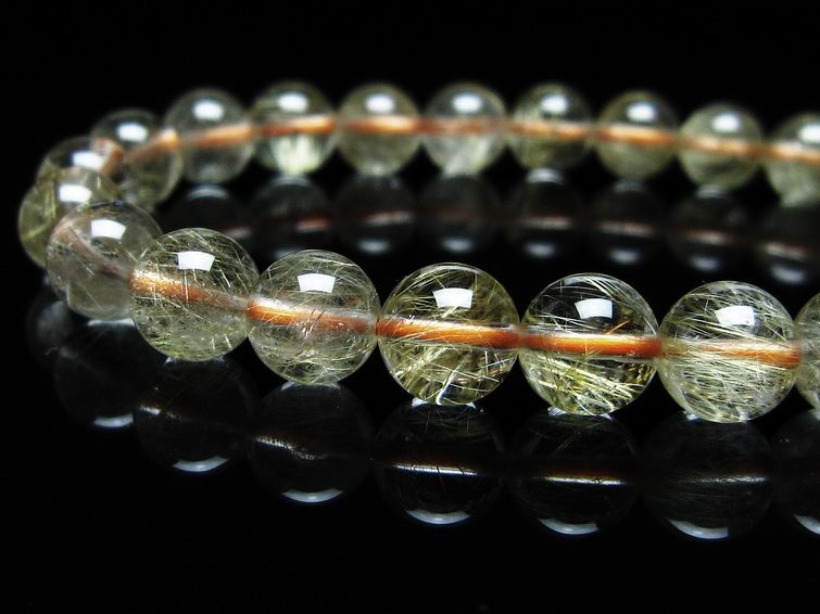 ルチルクォーツ ブレスレット 8mm タイチンルチル ブレスレット メール便可 [M便 1/10] 111-49228 [sold out]