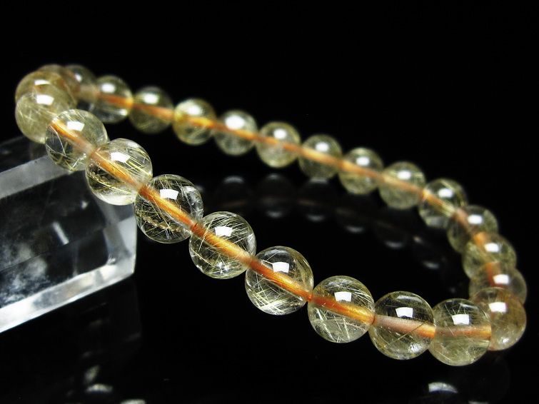 ルチルクォーツ ブレスレット 7mm タイチンルチル ブレスレット メール便可 [M便 1/10] 111-49229