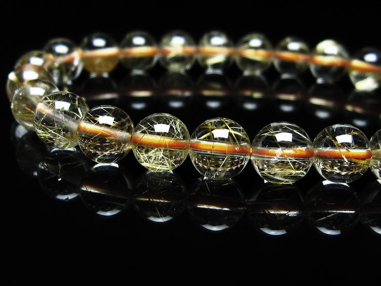 ルチルクォーツ ブレスレット 7mm タイチンルチル ブレスレット メール便可 [M便 1/10] 111-49230 [sold out]