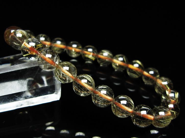 ルチルクォーツ ブレスレット 8mm タイチンルチル ブレスレット メール便可 [M便 1/10] 111-49231