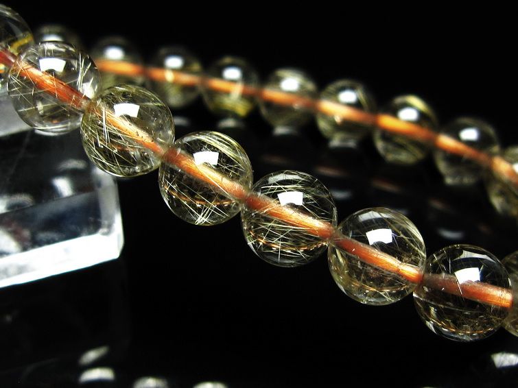 ルチルクォーツ ブレスレット 8mm タイチンルチル ブレスレット メール便可 [M便 1/10] 111-49231