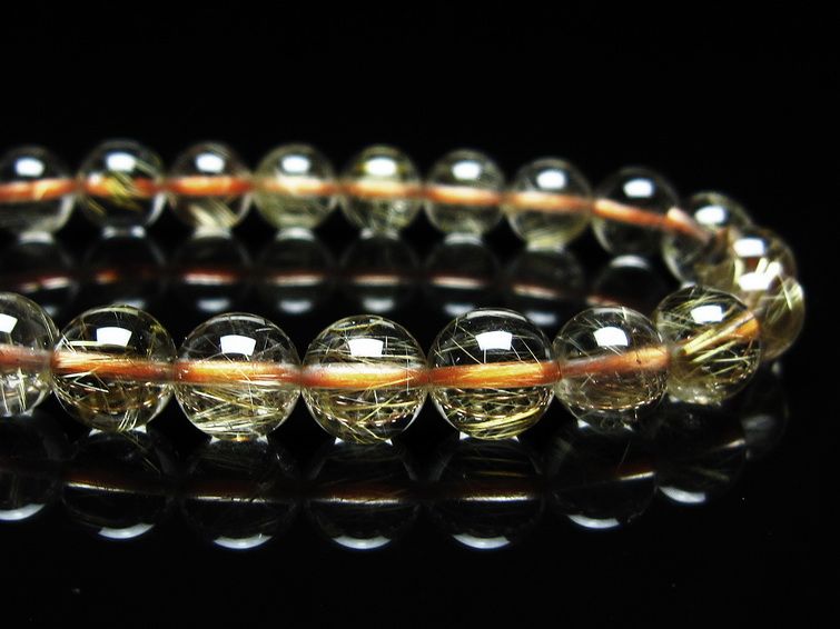 ルチルクォーツ ブレスレット 8mm タイチンルチル ブレスレット メール便可 [M便 1/10] 111-49231