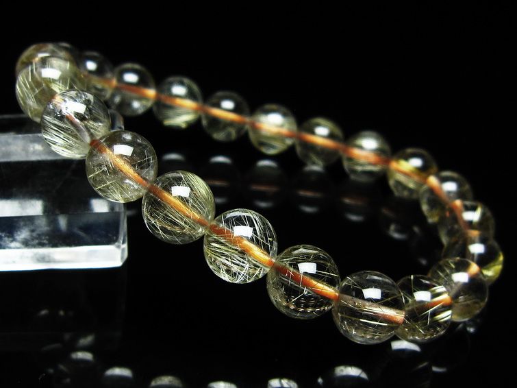 ルチルクォーツ ブレスレット 9mm タイチンルチル ブレスレット メール便可 [M便 1/10] 111-49234 [sold out]