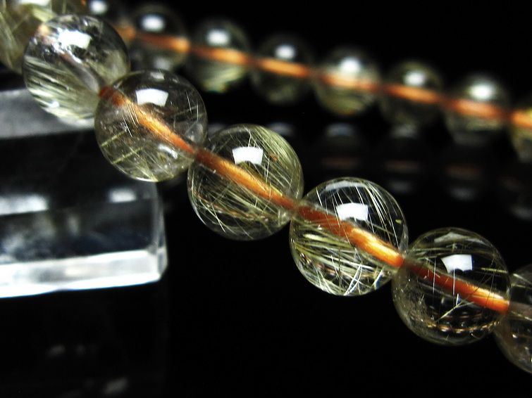 ルチルクォーツ ブレスレット 9mm タイチンルチル ブレスレット メール