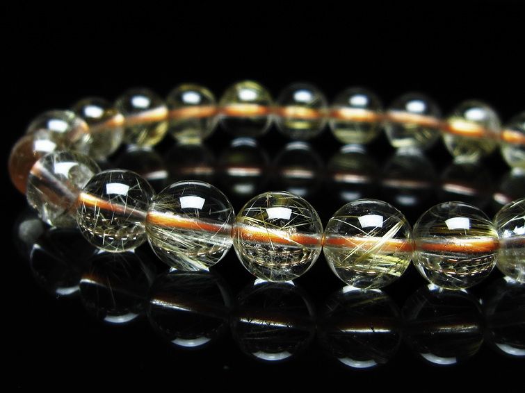 ルチルクォーツ ブレスレット 9mm タイチンルチル ブレスレット メール便可 [M便 1/10] 111-49234 [sold out]