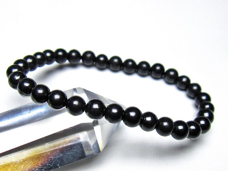 シュンガイト ブレスレット 6mm 一点物 メール便可 111-49622