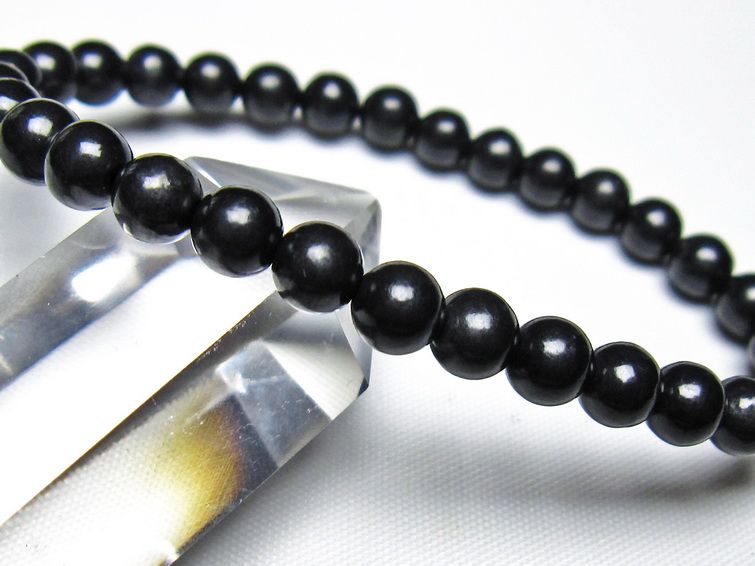 シュンガイト ブレスレット 6mm 一点物 メール便可 111-49626