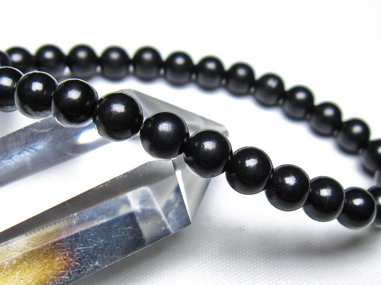 シュンガイト ブレスレット 6mm 一点物 メール便可 111-49627 [sold out]