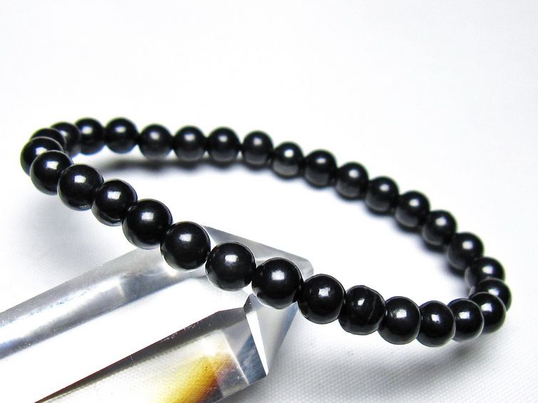 シュンガイト ブレスレット 6mm 一点物 メール便可 111-49629