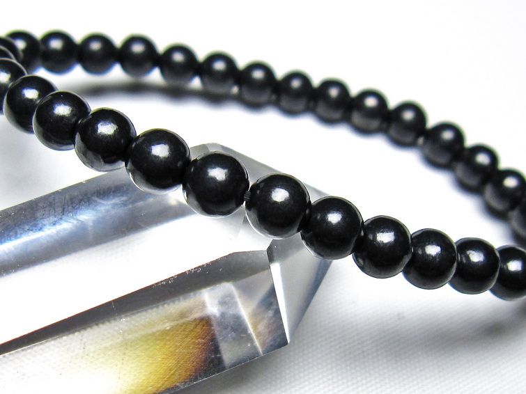シュンガイト ブレスレット 6mm 一点物 メール便可 111-49631