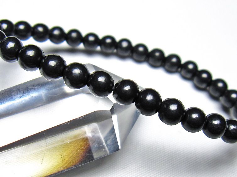 シュンガイト ブレスレット 6mm 一点物 メール便可 111-49632 【sold out】