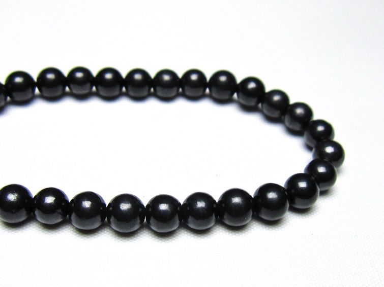 シュンガイト ブレスレット 6mm 一点物 メール便可 111-49637