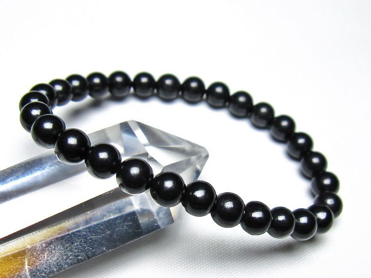 シュンガイト ブレスレット 6mm 一点物 メール便可 111-49638 【sold out】