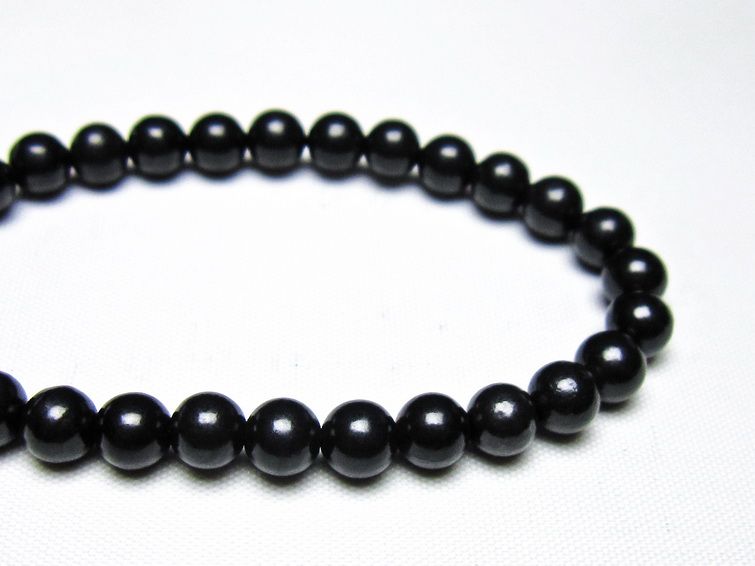シュンガイト ブレスレット 6mm 一点物 メール便可 111-49640