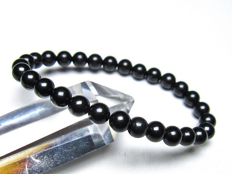 シュンガイト ブレスレット 6mm 一点物 メール便可 111-49650