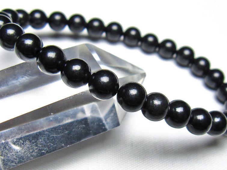 シュンガイト ブレスレット 6mm 一点物 メール便可 111-49650
