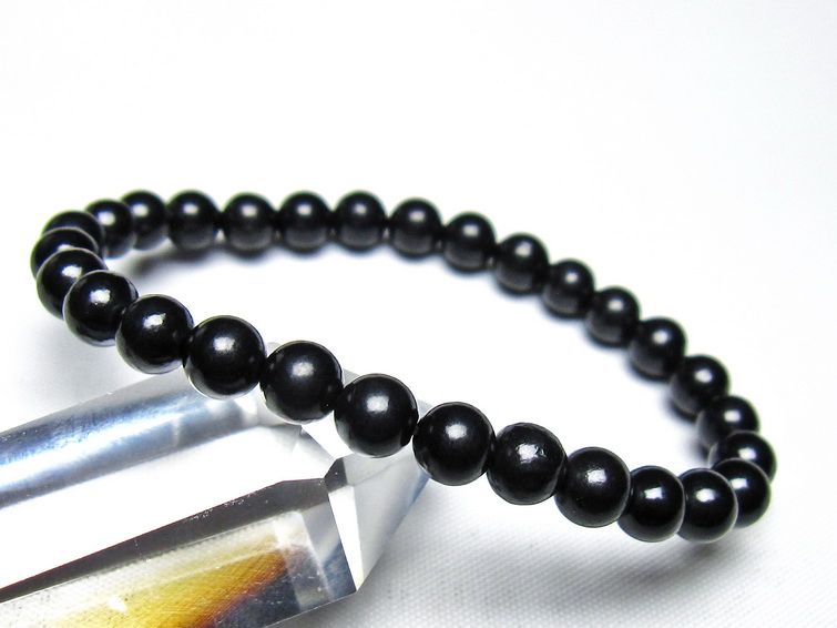 シュンガイト ブレスレット 6mm 一点物 メール便可 111-49658