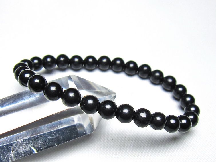 シュンガイト ブレスレット 6mm 一点物 メール便可 111-49660