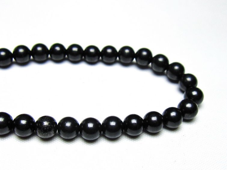 シュンガイト ブレスレット 6mm 一点物 メール便可 111-49662