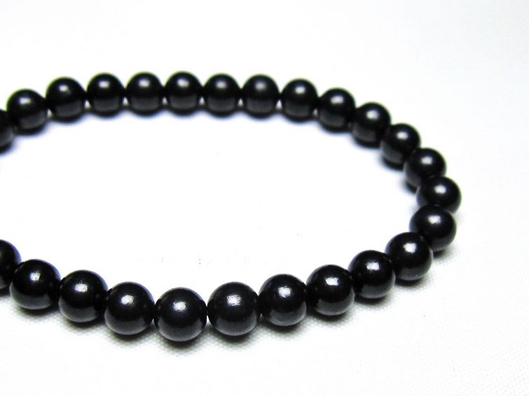 シュンガイト ブレスレット 6mm 一点物 メール便可 111-49663