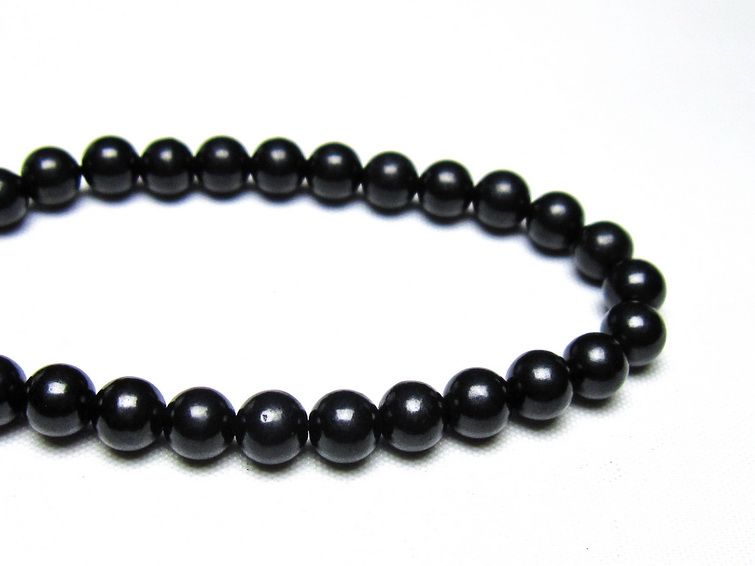 シュンガイト ブレスレット 6mm 一点物 メール便可 111-49665