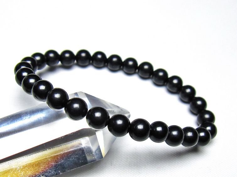 シュンガイト ブレスレット 6mm 一点物 メール便可 111-49667