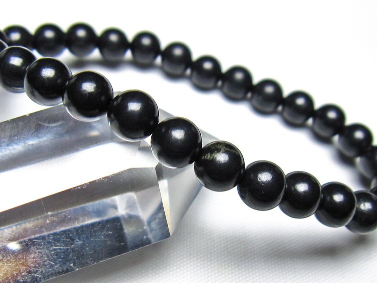 シュンガイト ブレスレット 6mm 一点物 メール便可 111-49668