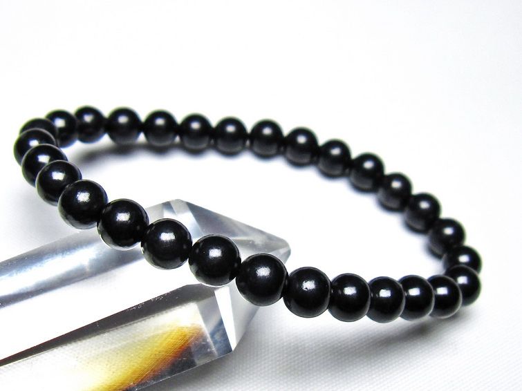 シュンガイト ブレスレット 6mm 一点物 メール便可 111-49669
