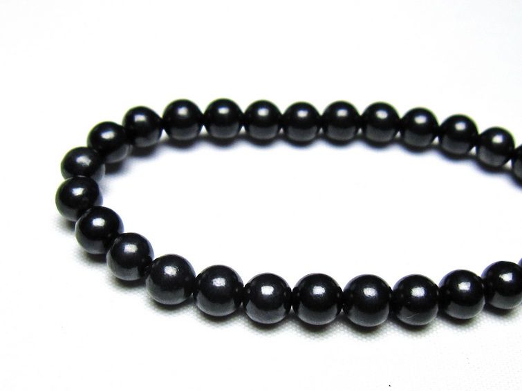 シュンガイト ブレスレット 6mm 一点物 メール便可 111-49669