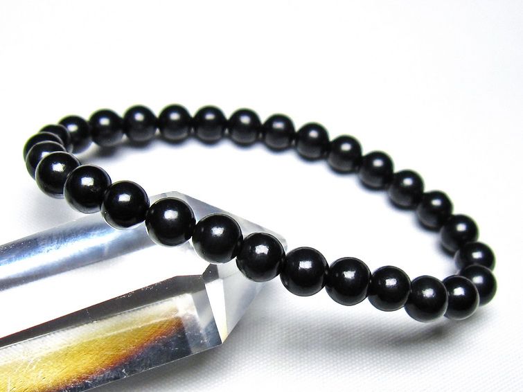 シュンガイト ブレスレット 6mm 一点物 メール便可 111-49670