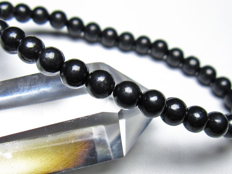 シュンガイト ブレスレット 6mm 一点物 メール便可 111-49671