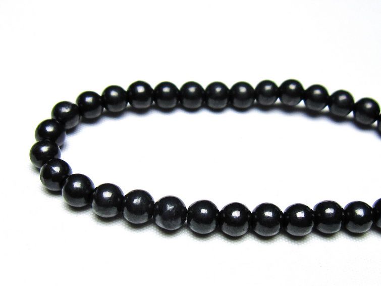 シュンガイト ブレスレット 6mm 一点物 メール便可 111-49671