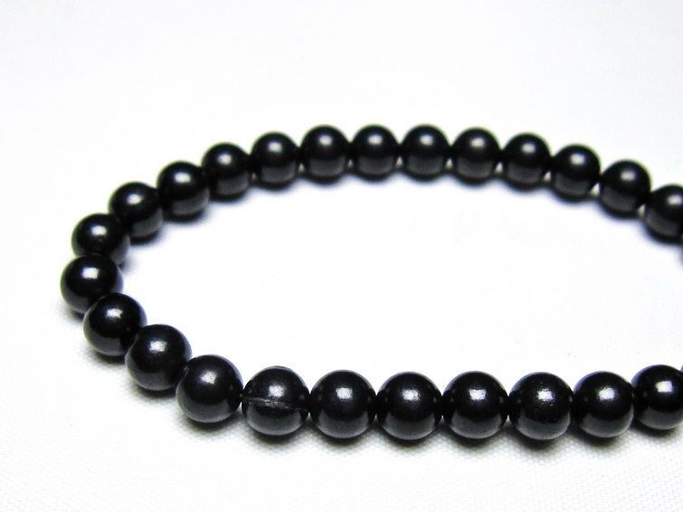 シュンガイト ブレスレット 6mm 一点物 メール便可 111-49674