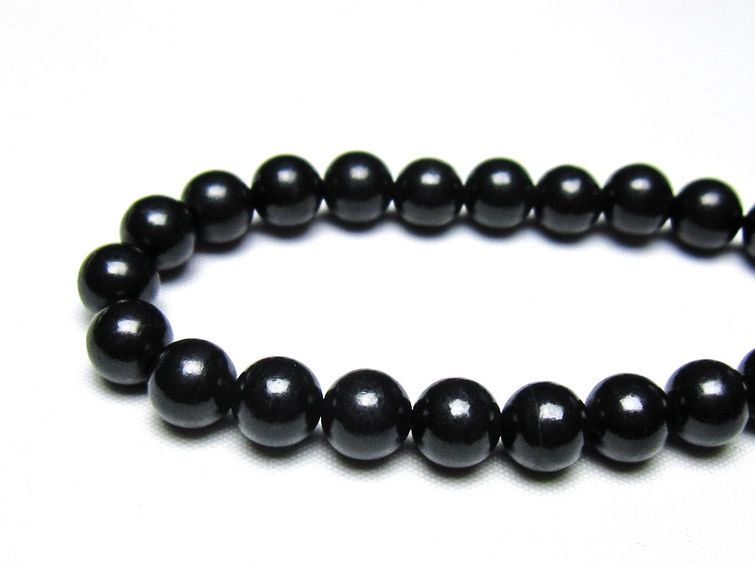 シュンガイト ブレスレット 8mm 一点物 メール便可 111-49679