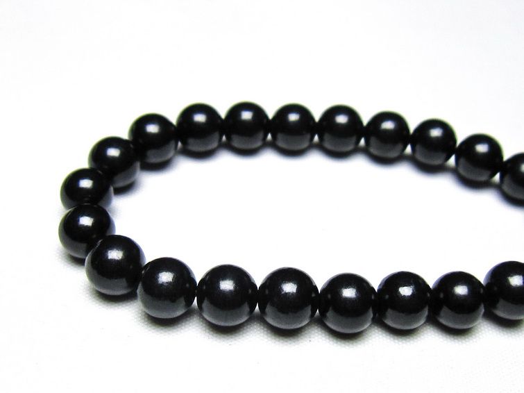 シュンガイト ブレスレット 8mm 一点物 メール便可 111-49681