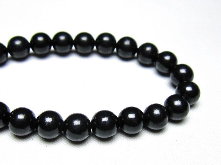 シュンガイト ブレスレット 8mm 一点物 メール便可 111-49682