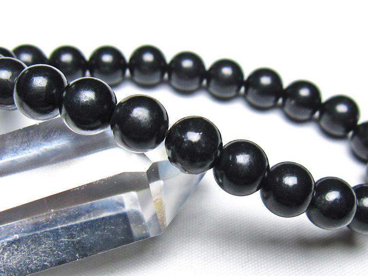 シュンガイト ブレスレット 8mm 一点物 メール便可 111-49686