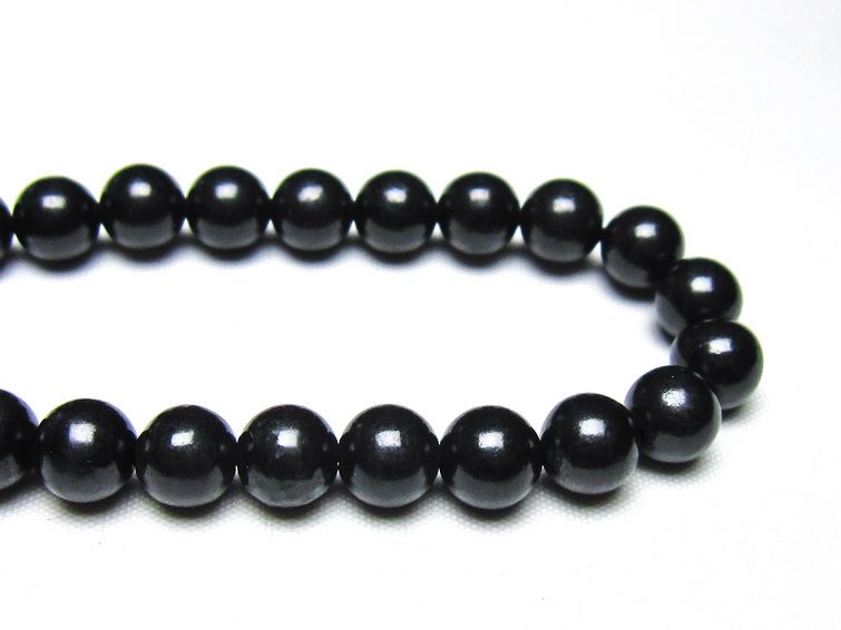 シュンガイト ブレスレット 8mm 一点物 メール便可 111-49686