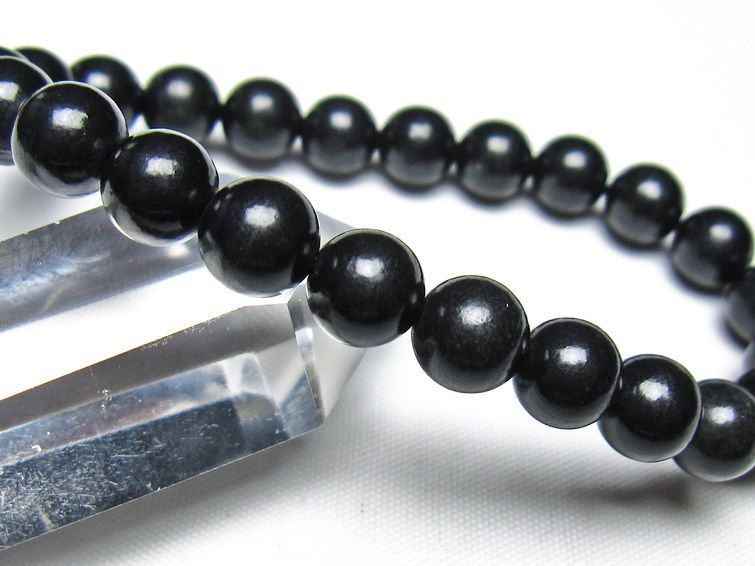 シュンガイト ブレスレット 8mm 一点物 メール便可 111-49688