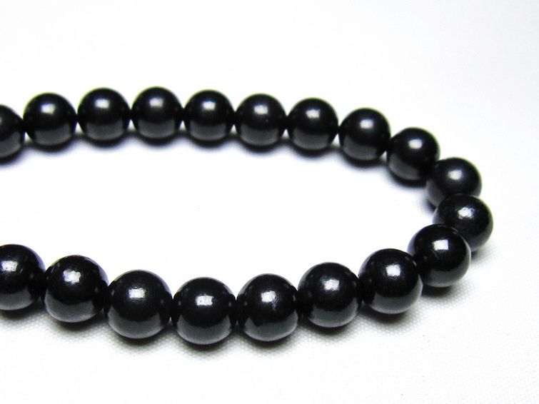 シュンガイト ブレスレット 8mm 一点物 メール便可 111-49692