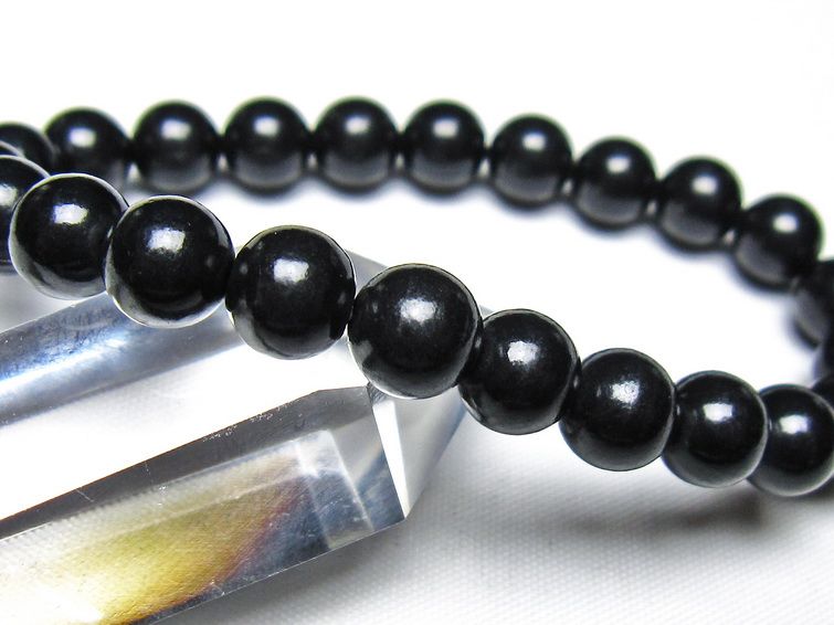 シュンガイト ブレスレット 8mm 一点物 メール便可 111-49696