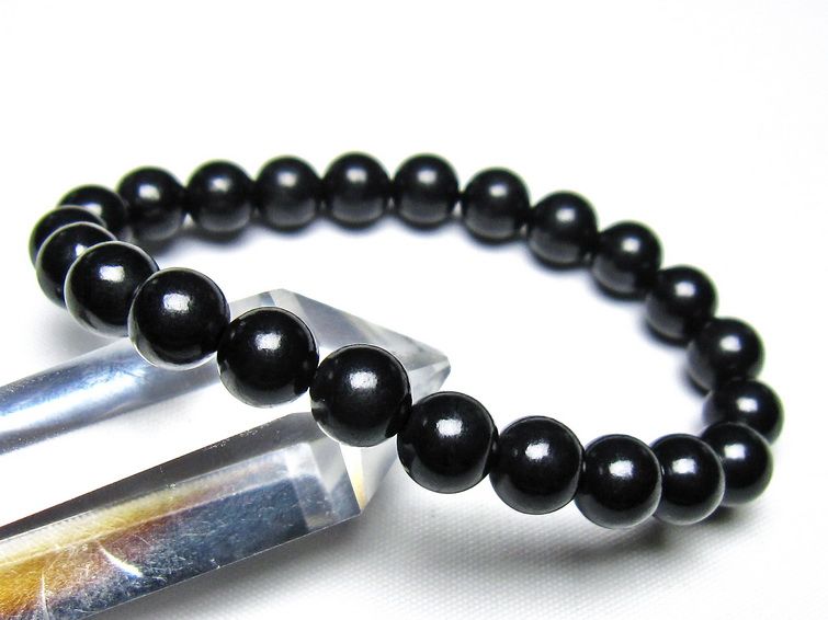 シュンガイト ブレスレット 8mm 一点物 メール便可 111-49698 [sold out]